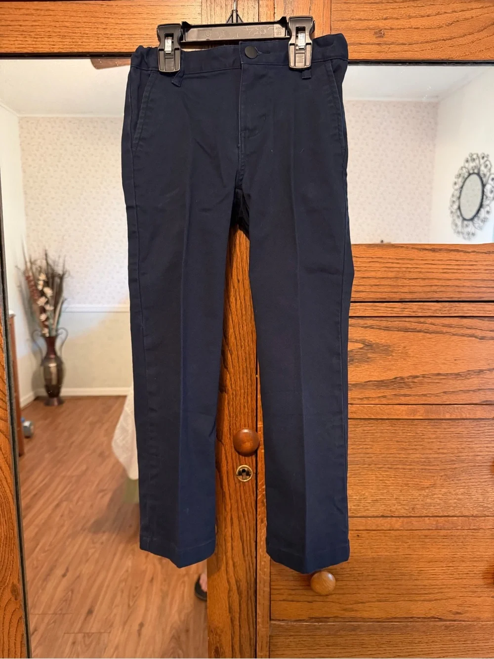 Boys Size 6 Straight Built-In Flex Navy Pants